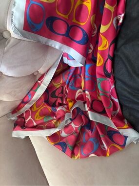 Vibrant Pink Scarf  Print Silk Scarf